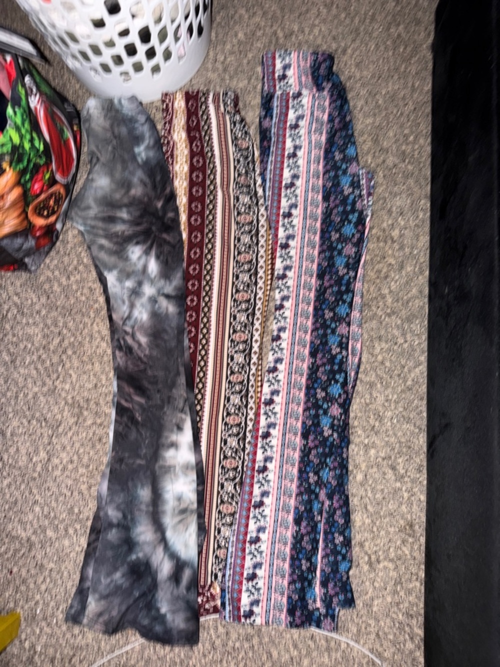 Three Patterned Leggings Bundle - Tie-Dye, Boho Stripes, Floral